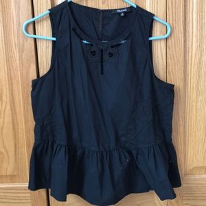 Black madewell detailed peplum tank